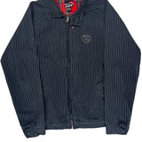 Quiksilver Striped Harrington Jacket - Medium Black Cotton