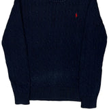 Polo By Ralph Lauren Cable Knit Sweater - Large Navy Cotton