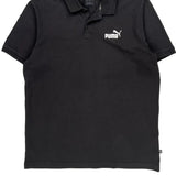 Puma Polo Shirt - Large Black Cotton