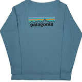 Patagonia Long Sleeve T-Shirt - Small Blue Cotton Blend