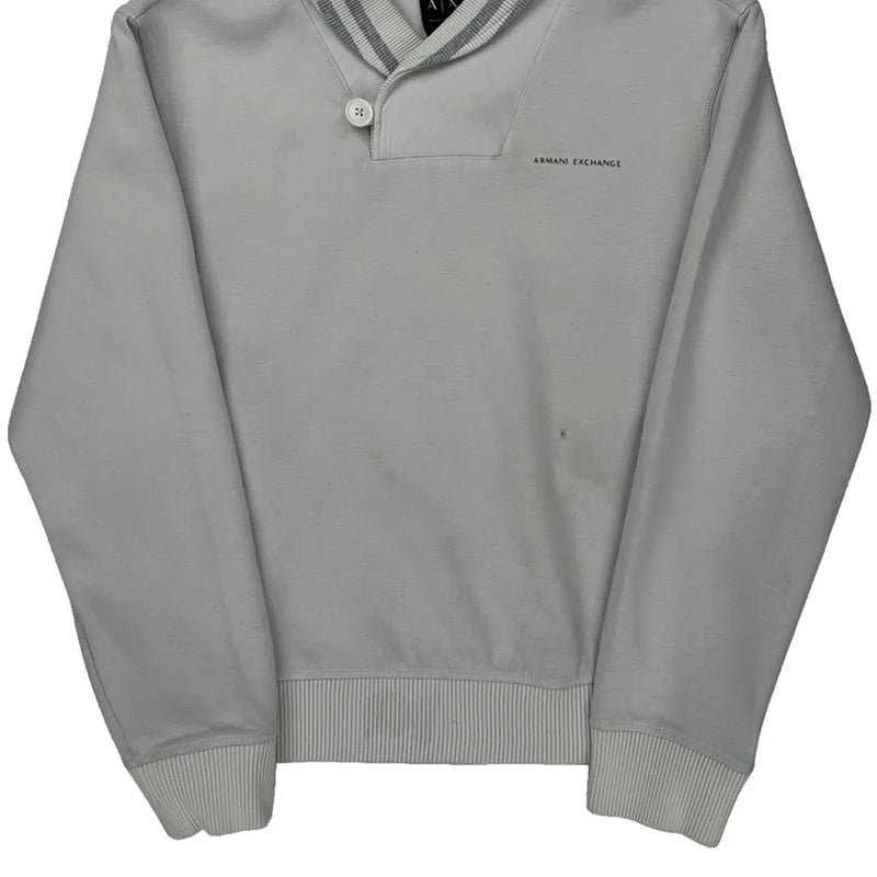 Armani Exchange Collared Jumper - Small Grey Cotton