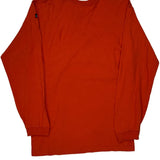 Chaps Ralph Lauren Graphic Long Sleeve T-Shirt - Large Orange Cotton