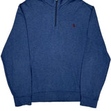 Polo By Ralph Lauren 1/4 Zip - Large Blue Cotton