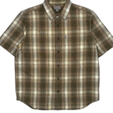 Carhartt Checked Short Sleeve Shirt - XL Brown Cotton