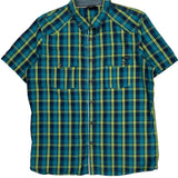 Oakley Checked Short Sleeve Shirt - XL Green Cotton