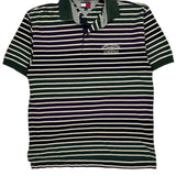 Tommy Hilfiger Striped Polo Shirt - Medium Green Cotton