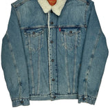 Levis Sherpa Lined Denim Jacket - Large Blue Denim
