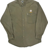 Steelers Lee Sport Nfl Denim Shirt - Medium Green Cotton