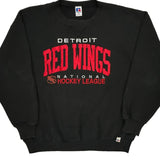 Made In USA Detroit Red Wings Russell Athletic Graphic Sweatshirt - 2XL Black Cotton Blend