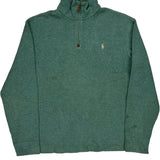 Polo By Ralph Lauren 1/4 Zip - Medium Green Cotton
