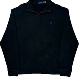 Polo By Ralph Lauren 1/4 Zip - Large Black Cotton