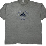 Three Stripe Brand Adidas Graphic T-Shirt - 2XL Grey Cotton
