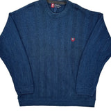 Chaps Ralph Lauren Herringbone Sweater - Medium Blue Cotton