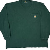Carhartt Long Sleeve T-Shirt - 2XL Green Cotton