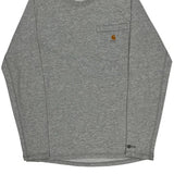 Carhartt Long Sleeve T-Shirt - Small Grey Cotton
