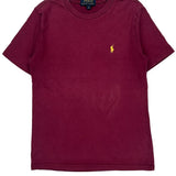 Age 8 Polo By Ralph Lauren T-Shirt - Small Burgundy Cotton