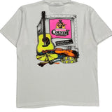 Red Man Country Concert Screen Stars Graphic T-Shirt - Large White Cotton Blend