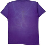Fruit Of The Loom Single Stitch T-Shirt - Large Purple Cotton