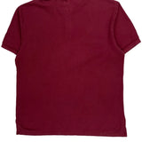 Tommy Hilfiger Polo Shirt - Large Burgundy Cotton