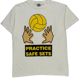 Single Stitch Volleyball Eastbay Graphic T-Shirt - Large Yellow Cotton