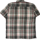 Dickies Checked Short Sleeve Shirt - Large Gray Cotton Blend