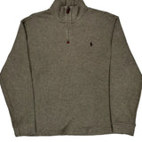 Polo By Ralph Lauren 1/4 Zip - Large Gray Cotton