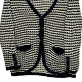 Tommy Hilfiger Striped Cardigan - Medium Black & White Cotton