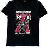 Alabama National Champions 1992 Unbranded Single Stitch T-Shirt - Medium Black Cotton