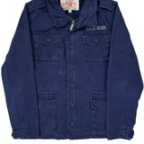 True Religion Graphic Jacket - Large Blue Cotton