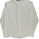 Collarless Boss Shirt - XL White Cotton