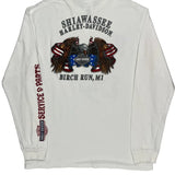 Shiawassee Harley-Davidson Birch Run, Mi Harley Davidson Graphic Long Sleeve T-Shirt - Large White Cotton