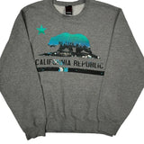 California Republic Hawk Graphic Sweatshirt - Medium Grey Cotton