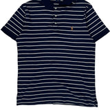 Striped Polo By Ralph Lauren Slim Fit Polo Shirt - Large Blue Cotton
