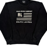 Ralph Lauren Spellout Sweatshirt - Medium Black Cotton