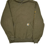 Carhartt Spellout Hoodie - Medium Green Cotton Blend