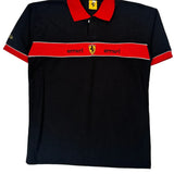 Scuderia Ferrari Graphic Polo Shirt - Large Black Cotton