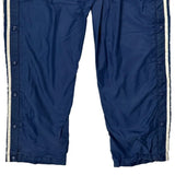 Snap Buttons Adidas Striped Tracksuit - Large Blue Polyester