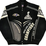 Baltimore Ravens XLvii Nfl Super Bowl Varsity Jacket - XL Black Polyester