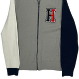 Tommy Hilfiger College Track Jacket - Small Grey Cotton Blend