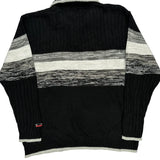 Southpole Striped Sweater - Large Gray Acrylic