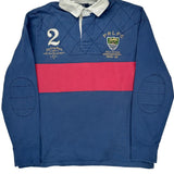 P.R.L.F.C Polo By Ralph Lauren Rugby Shirt - XL Blue Cotton