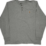 Carhartt Long Sleeve T-Shirt - 2XL Grey Cotton