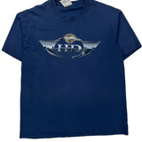 Harley Davidson Graphic T-Shirt - Large Blue Cotton