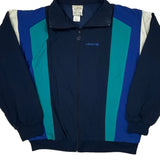 Adidas Striped Track Jacket - Large Green Cotton