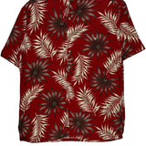 Pierre Cardin Floral Hawaiian Shirt - Medium Red Viscose