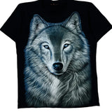 Wolf Graphic Unbranded Single Stitch T-Shirt - Large Black Cotton