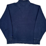 Russell Athletic Striped Zip Up - Large Navy Cotton
