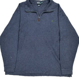 Polo By Ralph Lauren 1/4 Zip - 3XL Blue Cotton