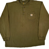 Carhartt Long Sleeve T-Shirt - XL Green Cotton
