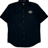 Genuine Motorclothes Harley Davidson Short Sleeve Shirt - Medium Black Cotton